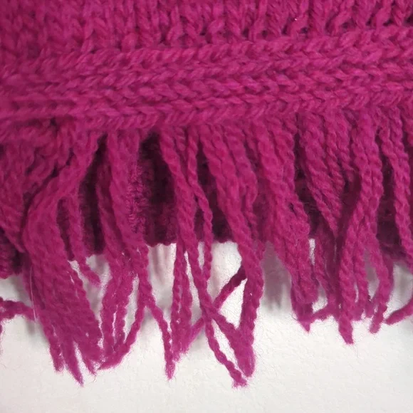 Aran Crafts Womens Sweater‎ Poncho Shawl Wrap Cable Knit Pink Fisherman Wool OS